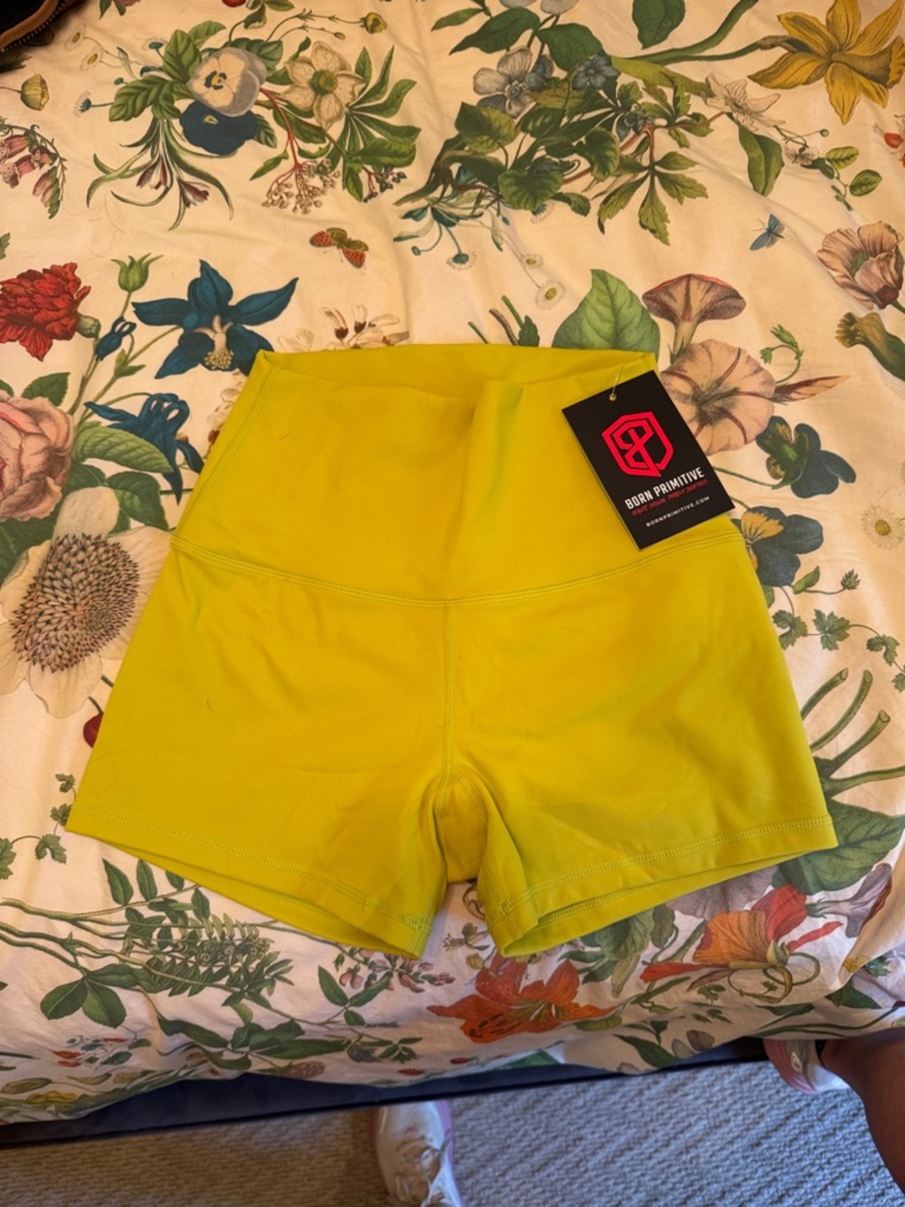 Born Primitive Lime High-Waist Bike Shorts